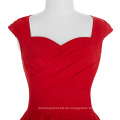 Belle Poque Stock Sleeveless solide Baumwolle Retro Vintage 50er Kleid kurz rot BP000069-2